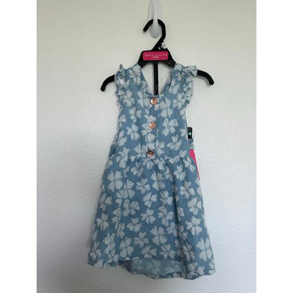 Vince Camuto Girls Blue Floral Dress and Bloomers - 24 Months - Picture 1 of 4